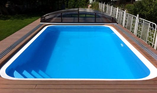 smooth rectangle one-piece polymer overflow pool