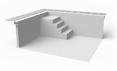 Inside corner staircase DESIGN with shallow area