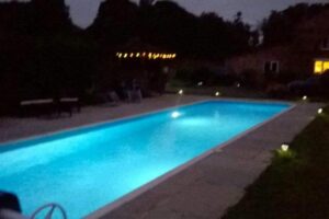lap pool at night