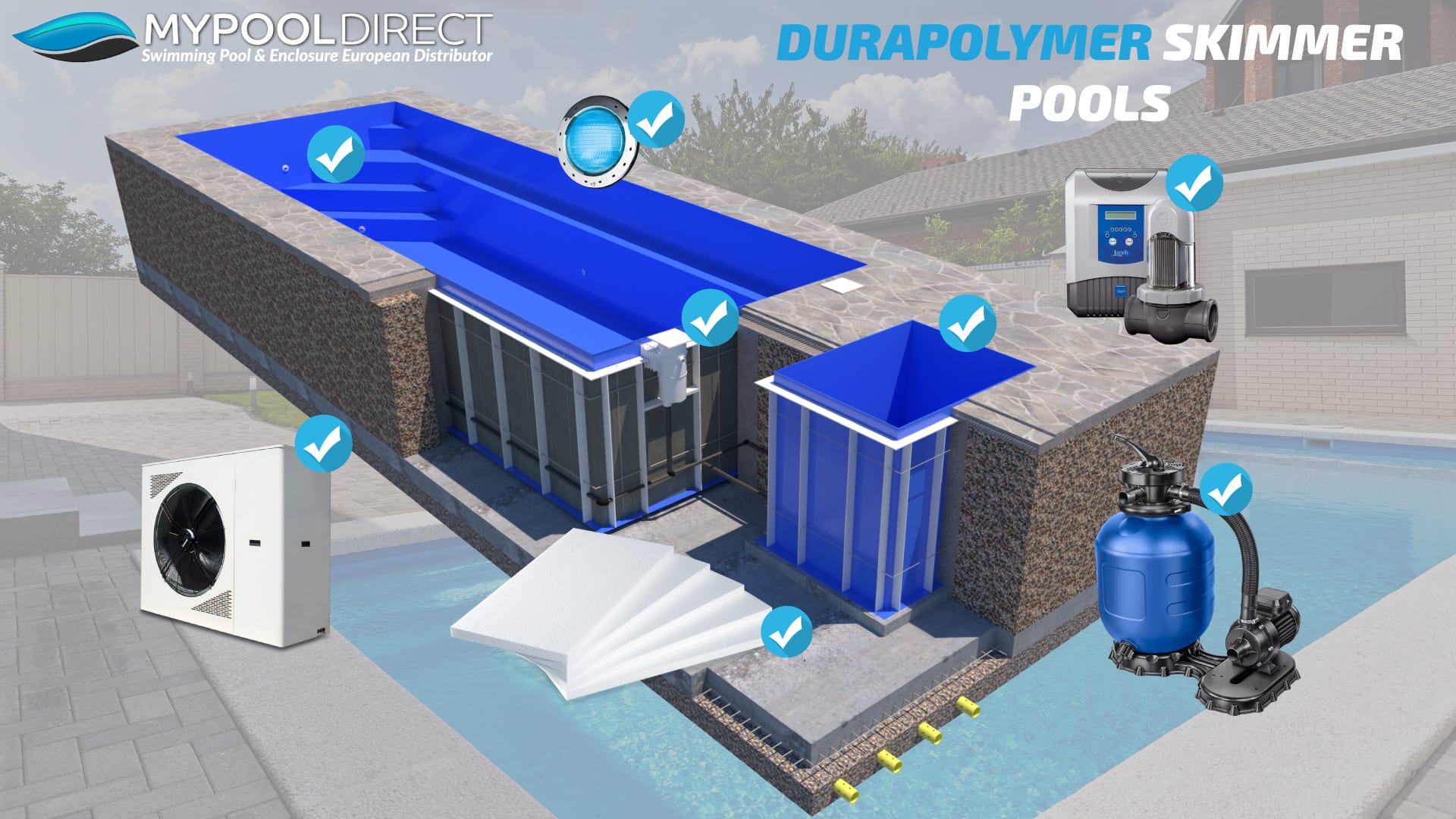 Dura Polymer Pool 8.0×3.2×1.5M Build-A-Kit (Smart Bundle)