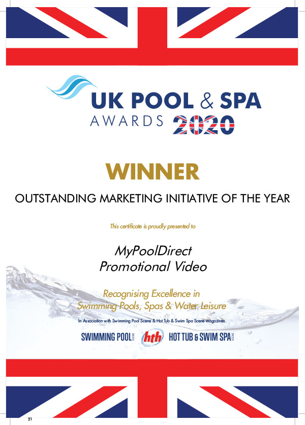 2020 uk pool spa award winner my pool direct promotional video