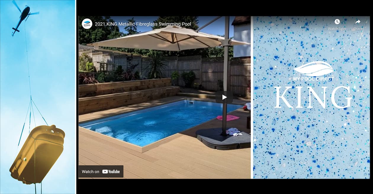 watch video on youtube! king rectangle swimming pool 9 x 3.75 x 1.5m in metallic finish