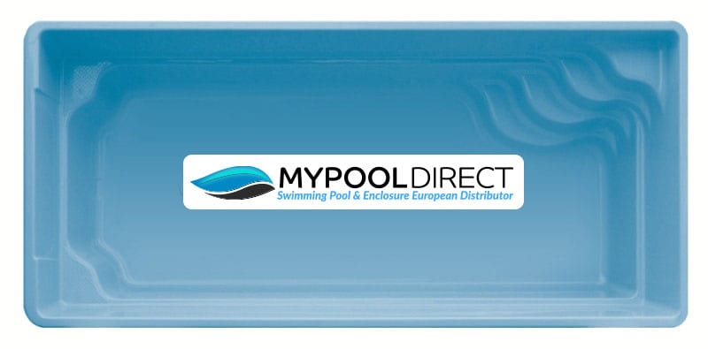 Barbados Rectangle Swimming Pool Corner entry steps 5m x 2.8m x 1.35m Metallic Blue finish
