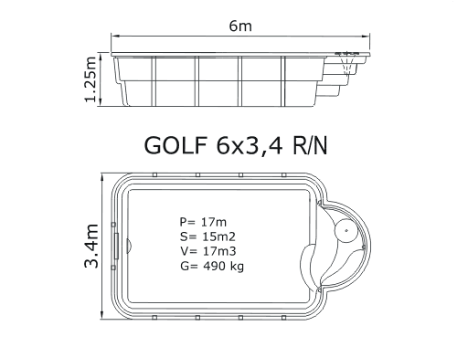 golf 6x3, 4 r/n