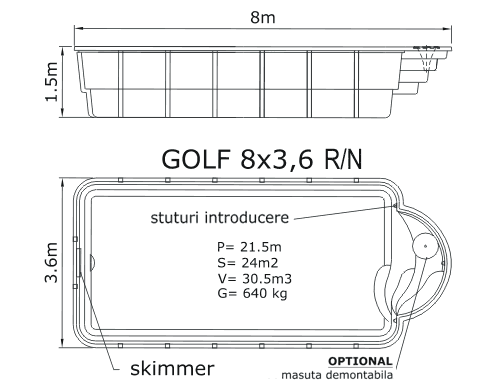 golf 8x3, 6 r/n
