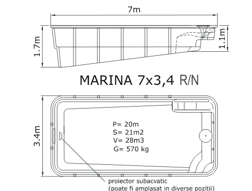 marina 7x3,4 r/n