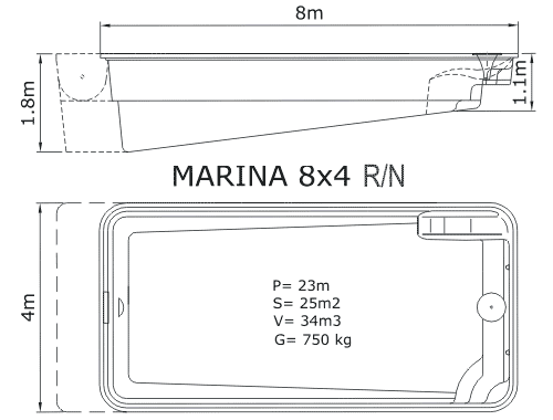 marina 8x4 r/n